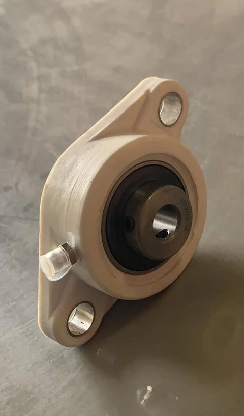 1/2" Bearing PUCFL201-8 + 2-Bolt Flanged Plastic Housing Mounted Bearing