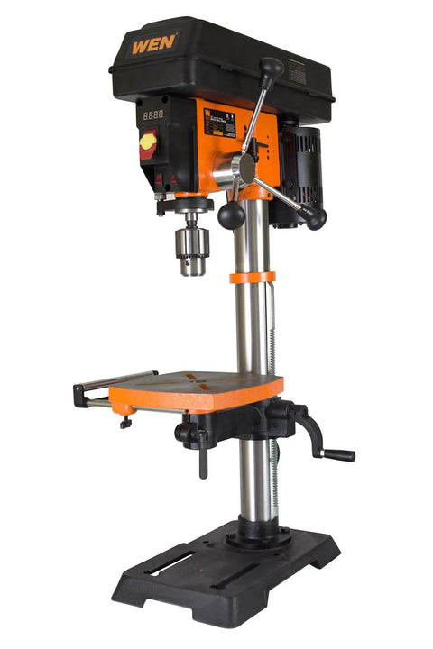 12-Inch Benchtop Drill Press with 6.2-Amp Variable Speed Motor, Cast Iron, Laser, LED Work Light, Digital RPM, 3-1/8-Inch Spindle Travel