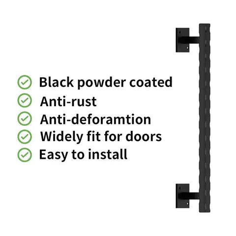 12 Inch Sliding Barn Door Handle Pull In Black Finish for doors, gates, garages, barns, sheds, closets and sliding doors.