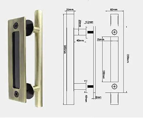 12 Inch Sliding Barn Door Handle Heavy Duty Pull And Flush Set With Large Rustic Two Side Design Ideal For Kitchen Gates Sheds And Garage Doors Antique Bronze Finish Carbon Steel Construction Smooth Edges For Safe Handling And Long Lasting Use.
