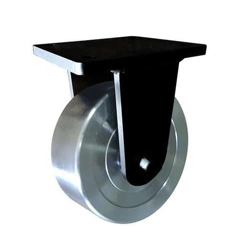 12" Inch Extra Heavy Duty Caster Wheel 3307 pounds Fixed Cast iron polyurethane Top Plate - VXB Ball Bearings