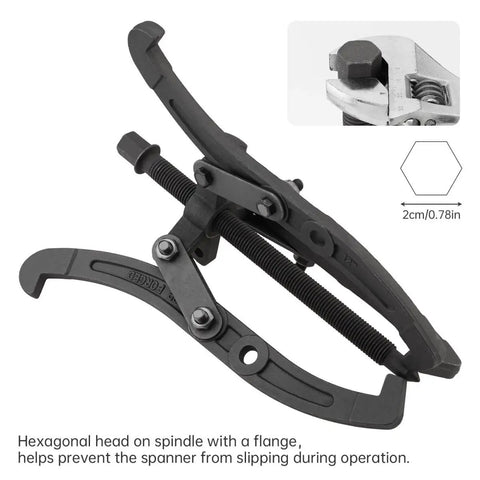 12 Inch Gear Puller Set With 2 Jaw And 3 Jaw Heads Built Tough From Carbon Steel Bearing Puller shown close-up with hexagonal head.