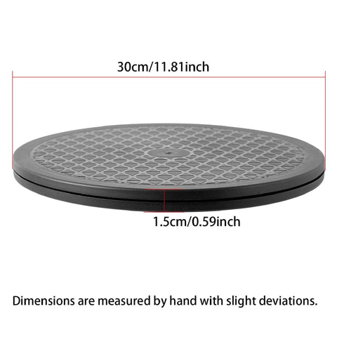12 Inch Heavy Duty Lazy Susan Rotating Swivel Stand with Steel Ball Bearing Turntable Base, Smooth 360 Rotation, Non Slip Design, Black
