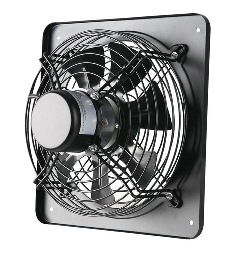 Side view of 12 Inch Window Exhaust Ventilation Fan 720 CFM High Speed Wall Mounted Industrial Extractor for home and commercial use