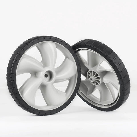 12 Inch Rear Lawn Mower Wheels Replacement for Arnold 490-324-0002, 12x1.75 plastic wheels, 2 pack, side view showing tread pattern