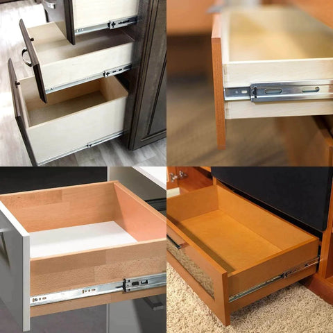 Close-up of 12 Inch Drawer Slides, Metal Drawer Slide Small Drawer Rails Ball Bearing Two Way Slide Track Rail Pack of 2 installed