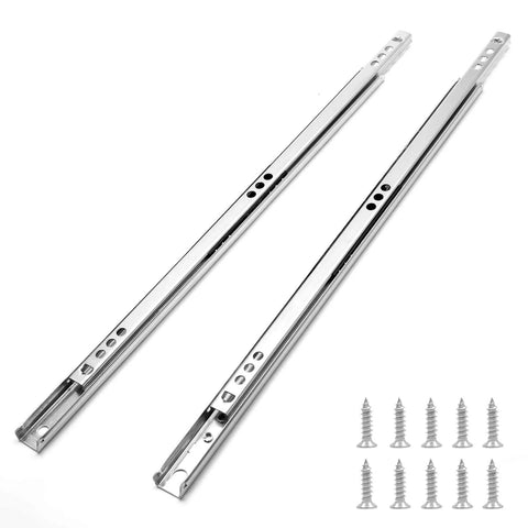 12 Inch Drawer Slides, Metal Drawer Slide Small Drawer Rails Ball Bearing Two Way Slide Track Rail Pack of 2 (0.7" Wide) with screws