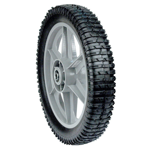 Industry Standard 12 Inch Replacement Plastic Spoked Wheel with Lug Tread, 11.75 Inch Actual Diameter, 1/2 Inch Ball Bearing