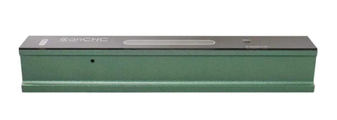 12 Inch Professional Master Precision Level With V Groove Base And Adjustable Main Vial Delivers 0.0002 In Per 10 In Accuracy, Includes Cross Vial, Insulating Grip, ANSI Standard, Rugged Cast Iron Construction In Fitted Box By Accusize Industrial Tools shown from the side.