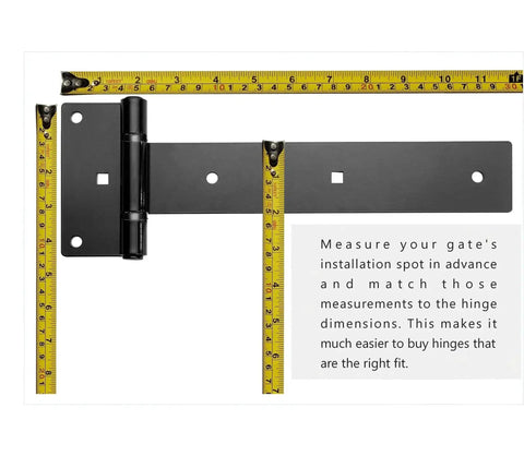 Beefy 12 Inch Heavy Duty T Strap Hinges Set Black Outdoor With 180 Degree Opening For Wooden Fence Shed Doors Barn Gates