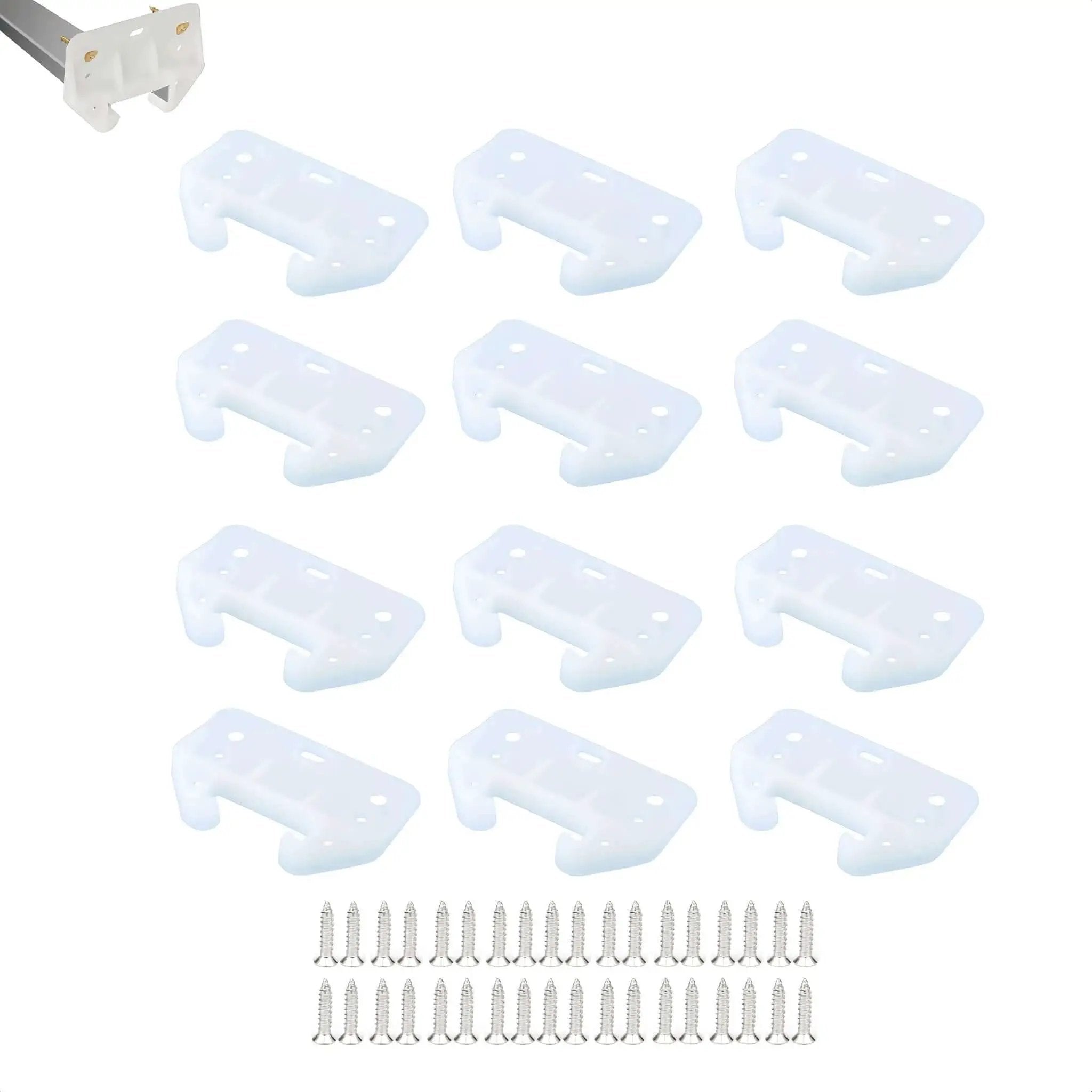 12 Pack Plastic Drawer Guides Center Mount Rails And B...