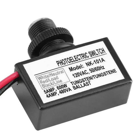 120V Outdoor Photoelectric Switch With Light Sensor, Auto On At Night For Exterior Lighting Fixtures, hard wired, model NK-101A
