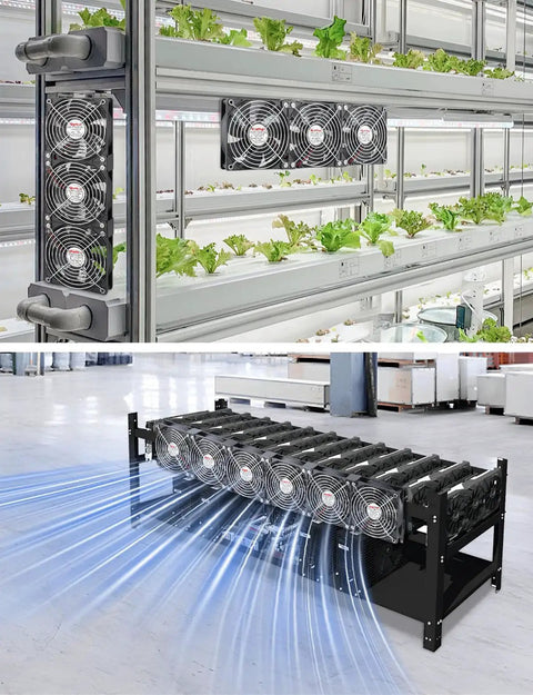 120mm Computer Fan With AC Plug And Dual Ball Bearings Variable Speed Controller for plant zone ventilation and air circulation