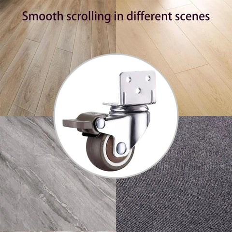1.25 Inch L Shaped Plate Swivel Caster With Brake Rubber Wheel Side Mount suitable for smooth movement on various floors