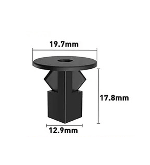 12.9mm Hole Push-in Plastic Rivet Sheet Metal Plugs size 17.8mm clip long, Bumper Type Fasteners Clips Nylon Push 12.9x17.8mm
