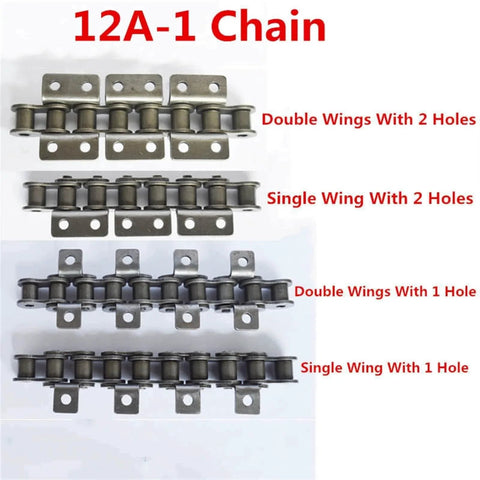 1.5 Meter 80 Link Short Pitch Roller Conveyor Chain With K1 K2 Attachment Mingping 12A-1 Two Hole 40Mn Material 3.0 KN Tensile Strength