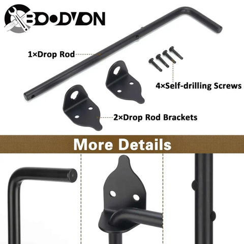 12 Inch Cane Bolt Gate Drop Rod Heavy Duty Gate Hardware For Wooden Fences And Metal Gates Ground Latch black finish