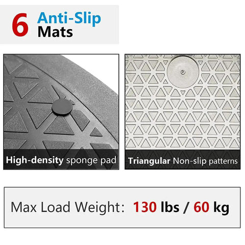 Close-up of Heavy Duty 12 Inch Rotating Lazy Susan Turntable's anti-slip mat with triangular pattern for stability.