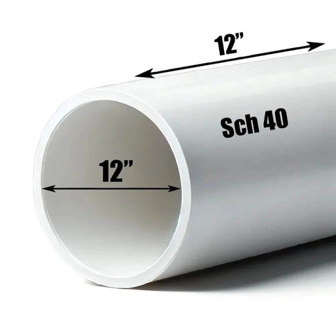 12 Inch Diameter Schedule 40 PVC Pipe Cut To Custom Length For Pressure Applications Durable High Tensile Strength Corrosion UV Resistant
