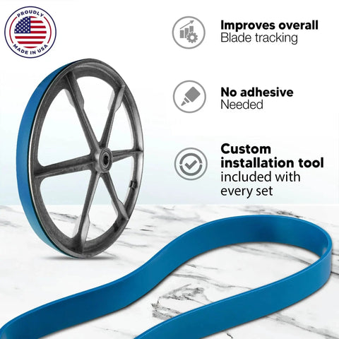 Premium Urethane Band Saw Tires Set Of 2 For 12 Inch Saws Built For Precise Blade Tracking And Long Lifespan Easy Install