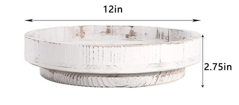 12 Inch Wood Lazy Susan Turntable Organizer For Kitchen Counters And Pantries, 360 Degree Rotating Round Tray, Rustic Farmhouse Decor