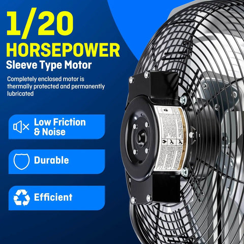 Close-up of the motor of Beefy 12 Inch Wall Mounted Shutter Exhaust Fan With Automatic Shutter Built In Thermostat And Variable Speed Controller 960 CFM 0.6A Covers Up To 1400 Sq Ft Heavy Duty Silver Ventilation For Garage And Shop