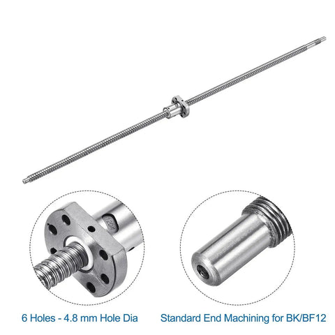 Ball Screw SFU1204 12mm Diameter Lead 4mm Length 700mm With Ball Screw Nut Anti Backlash Kit For BK BF12 CNC Machine Parts