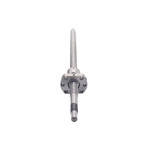 Front view of 12mm Ball Screw SFU1204 RM1204 with Nut, 9.84 inch length, for CNC machine motion and anti-backlash setup.