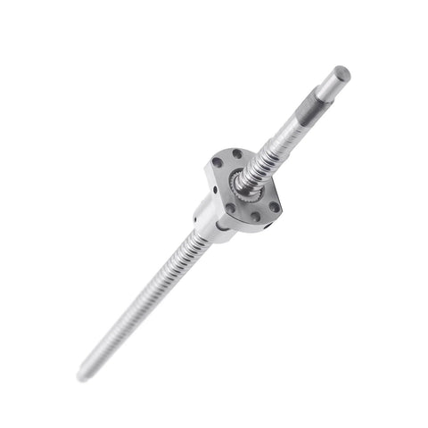 12mm Ball Screw SFU1204 RM1204 with Nut, length 9.84 inch for CNC machine, front view showing anti-backlash setup.