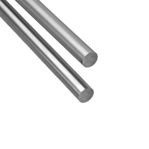 2Pcs 12mm x 500mm Linear Rail Rod Shafts, case hardened chrome plated C45 carbon steel linear motion guides, close-up on smooth finish.