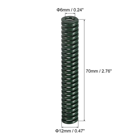 Heavy Duty 12mm Outer Diameter Die Springs 70mm Long 2 Pack Green For 3D Printers And Die Machinery Spiral Stamping Compression Mould Springs