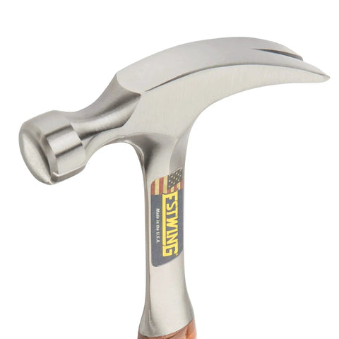 12 Oz Straight Rip Claw Hammer With Smooth Face And Genuine Leather Grip For Framing Carpentry Demolition And Woodworking Made In USA From Forged Steel Pro Grade Hand Tool For Precision Strikes And Durable Performance.
