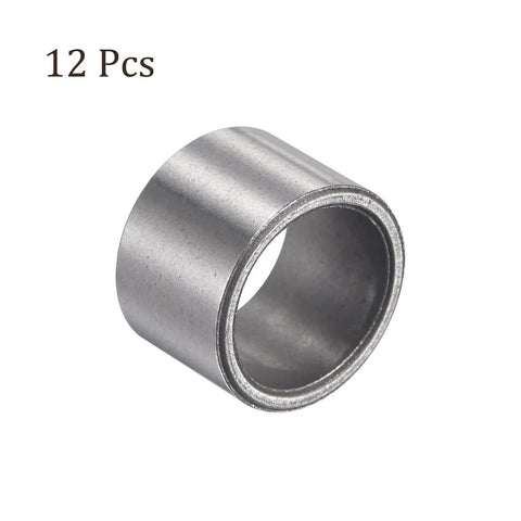 12 Pieces Sleeve Bearings 14X17X12.5MM Sintered Iron Self Lubricating Bushings, displayed individually, for electrical equipment.