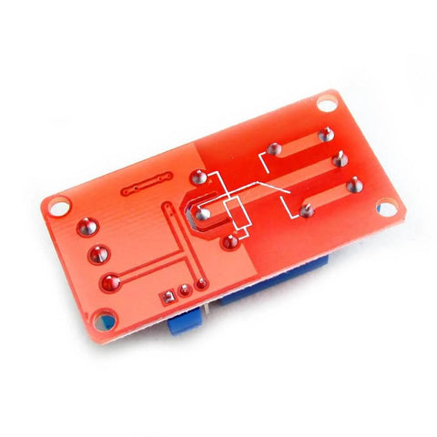 Back view of 12V 1 Channel Relay Module With Optocoupler Isolation High Or Low Level Trigger Easy Plug And Play For Arduino Raspberry Pi.