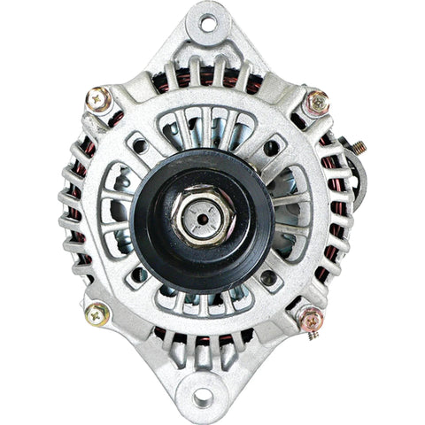 Front view of 12V 100A Automotive Alternator Replacement For Subaru Outback 2001 2005 Clockwise Rotation Internal Regulator Solid Pulley