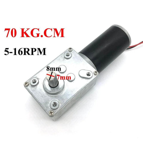 12V 16rpm DC Worm Gear Motor 70kg.cm High Torque Turbine Electric Gearbox Motor, self-locking unit for DIY projects