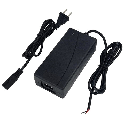 JQDML 12V DC power adapter, 5A, black brick with US plug and stripped-wire DC output for 12V actuators and motors