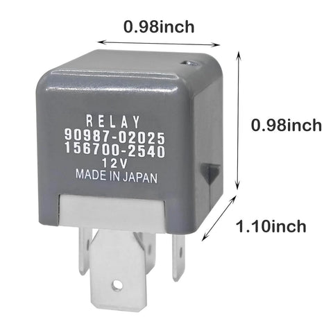 Beefy 12V 80A 4 Pin Automotive Relay Replacement For Toyota And Lexus Vehicles, dimensions labeled