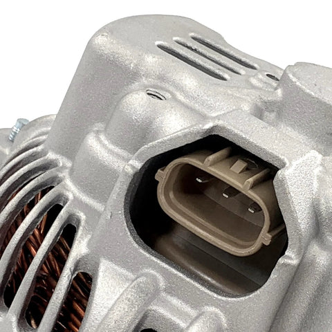 Close-up of 12V 90A Alternator Replacement For Subaru Impreza Forester 2004 2005 2006 2007 2008 2009 2010 With Five Groove Pulley
