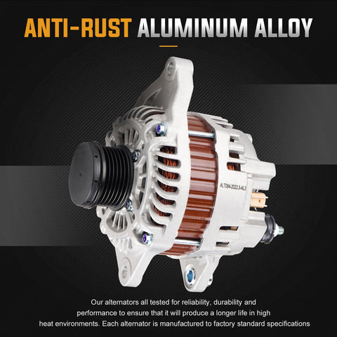 12V Power Packed Replacement Alternator Drop In For 2007-2017 Jeep Compass Patriot 2.0L 2.4L aluminum alloy housing close-up