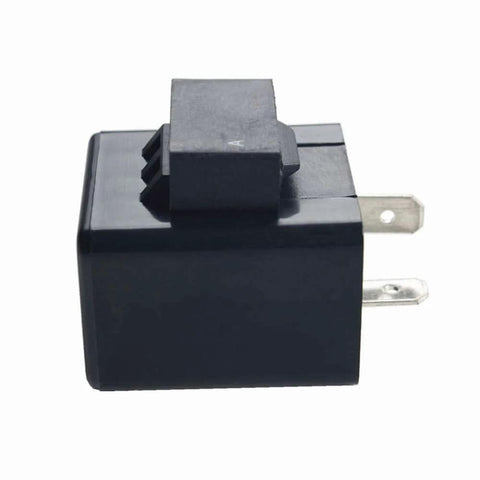 Side view of 12V 2-Pin CF-12 LED Flasher Relay for Turn Signals, Hyper Flash Fix for Motorcycles and Scooters, Eliminate Load Resistors