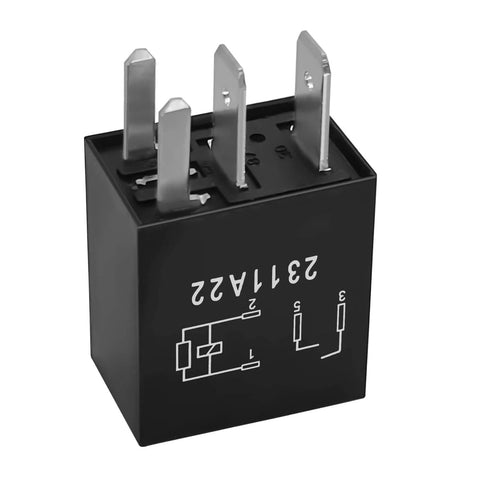 12V DC 4 Pin Plug In Automotive Relay Set Of 2 For Ford Vehicles OEM Replacement, 30A Load Rating, black relay component
