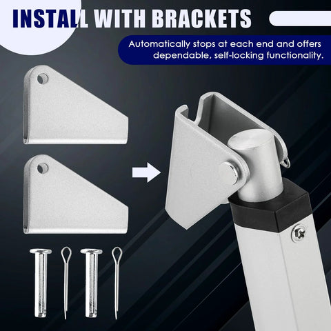 DC12V linear actuator with mounting brackets and hardware; two silver brackets, two bolts, two pins