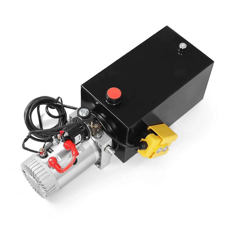 12V DC Hydraulic Dump Trailer Pump Workhorse With 15 Foot Remote 10 Quart Tank Double Acting Lift And Lower System For Dump Trucks And Trailers 3200 PSI Port A And 1500 PSI Port B Relief