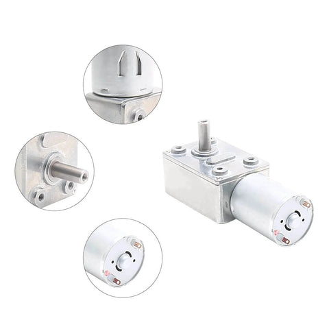 12V 10RPM High Torque DC Motor, Mini JGY 370 Motor Worm Gear Small Electric Motors Low RPM Reducer Motors Micro Reversible Worm Shaft