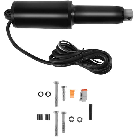 12V Beefed Up Short Extreme Duty Actuator With 2.25 Inch Stroke And Five Sixteenths Inch Hardware Leads With Deutsch Connectors