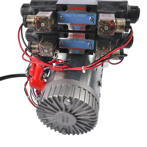 Beefy 12V DC Hydraulic Power Unit With 8 Quart Tank, Double Acting Pump And Double Solenoid Valves, 200 Bar Hydraulic Power Pack