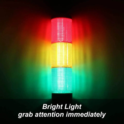 12V LED Tower Stack Light With Sound, Industrial Warning Signal Lights Andon Light For Facility Safety, 2 Layer Ceiling Mount, Vibration-Resistant, Energy Efficient DC 12V Indicator Lamp illuminated
