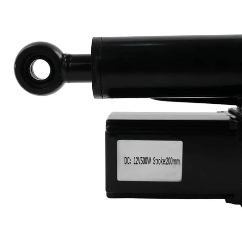 Side view of Heavy Duty 12 Volt Linear Actuator For Industrial Doors And Machinery 2 Inch Stroke 4409 Lbs Lift 25 Millimeter Rod.