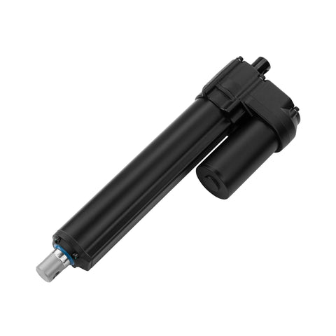 Beefy 12V Heavy Duty Linear Actuator With 4 Inch Stroke And 1574 Lb Push Pull Capacity 2248 Lb Holding Water Resistant Overload Protection Stainless Steel Shaft Industrial PA HD1 Electric Linear Actuator For Robotic And Automotive Use, side view.
